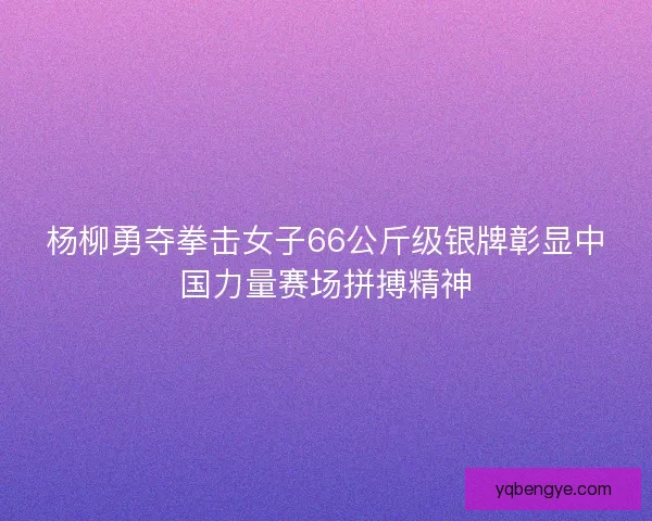 杨柳勇夺拳击女子66公斤级银牌彰显中国力量赛场拼搏精神
